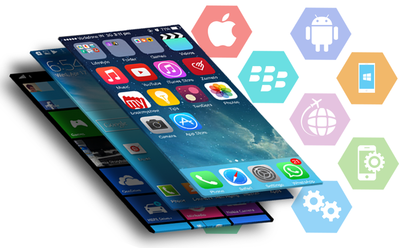 Mobile apps and various platforms like Android, iOS displayed